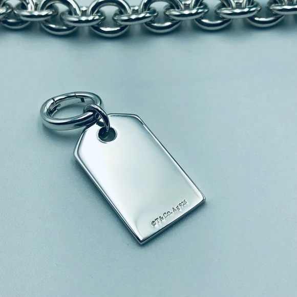 Tiffany & Co CUSTOM New York Heart ID Tag Apple Charm Bracelet with PACKAGING - Picture 5 of 14